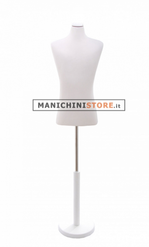 Busto bambino 13-14 anni con base in legno laccato bianco