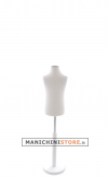 Busto bambino 3-4 anni con base in legno laccato bianco