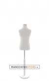 Busto bambino 6-8 anni con base in legno laccato bianco