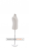 Busto bambino 6-8 anni con base in legno laccato bianco