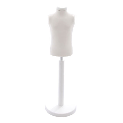 Busto bambino 1 anno con base in legno laccato bianco