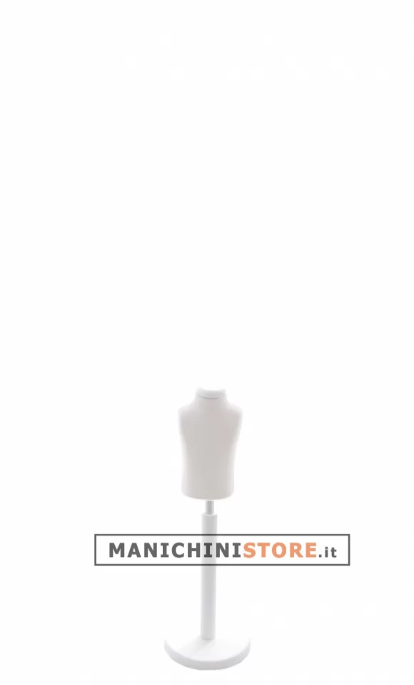 Busto bambino 0-6 mesi con base in legno laccato bianco
