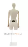 Busto donna in lino con braccia legno e mezza gamba in plastica