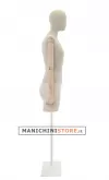Busto donna in lino con braccia legno e mezza gamba in plastica