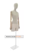 Busto donna in lino con braccia legno e mezza gamba in plastica