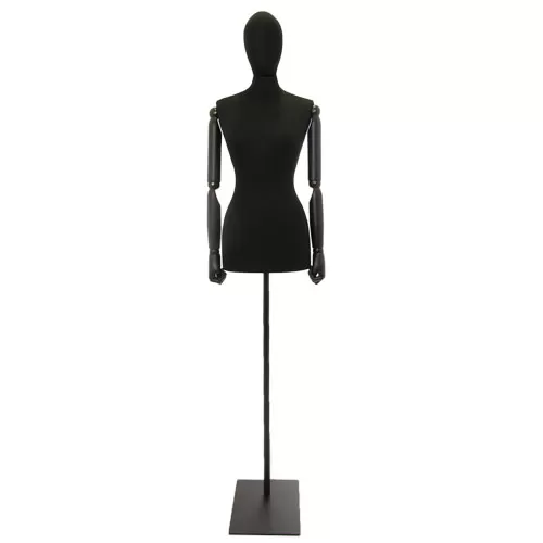 Busto donna black lycra con braccia legno