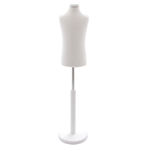 Busto bambino 3-4 anni con base in legno laccato bianco