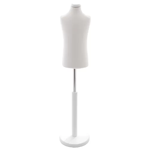 Busto bambino 3-4 anni con base in legno laccato bianco
