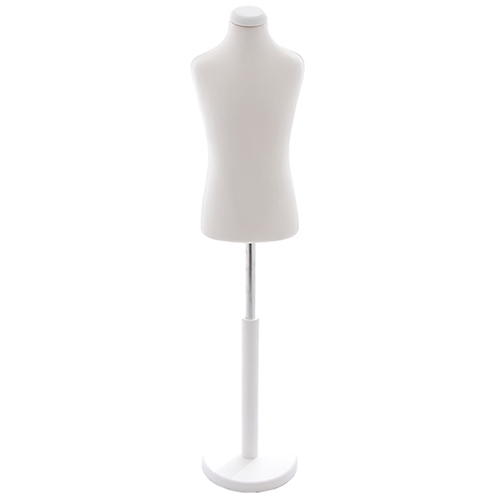 Busto bambino 6-8 anni con base in legno laccato bianco