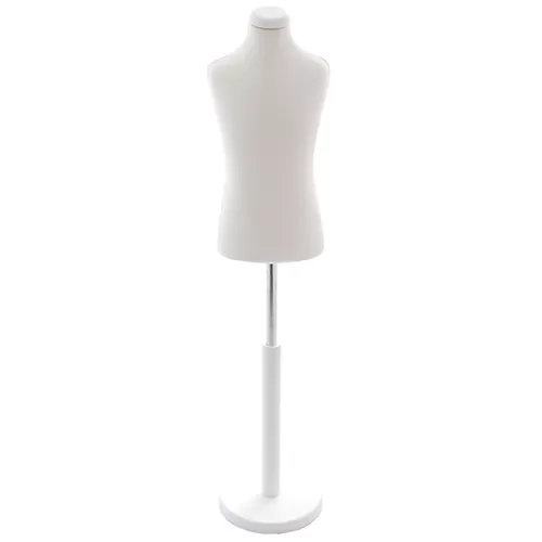Busto bambino 6-8 anni con base in legno laccato bianco