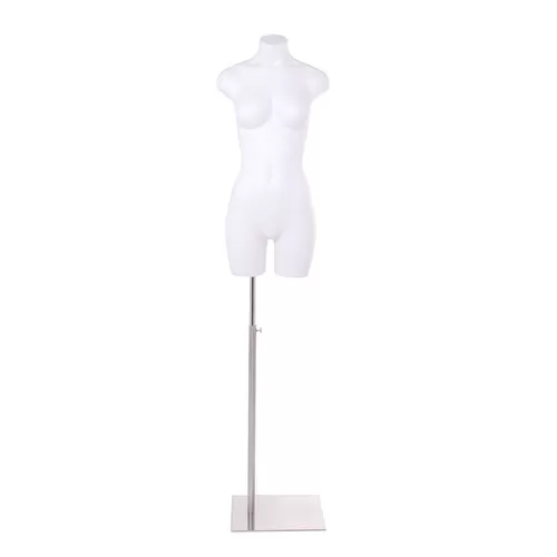 Busto manichino donna bianco NEW con base cromata