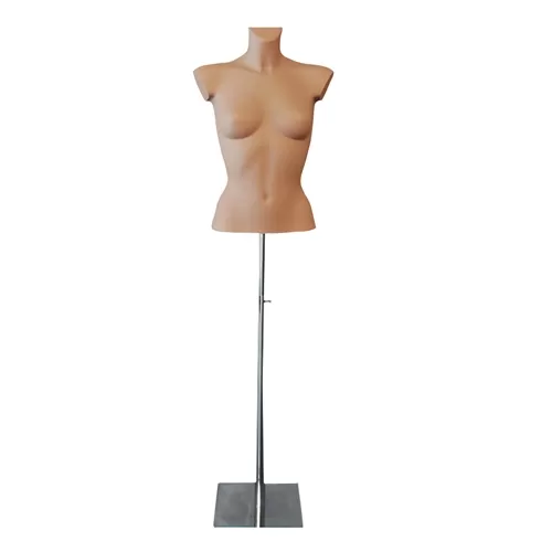 Busto manichino donna corto color carne con base