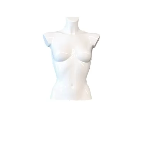 Busto torso donna corto laccato bianco