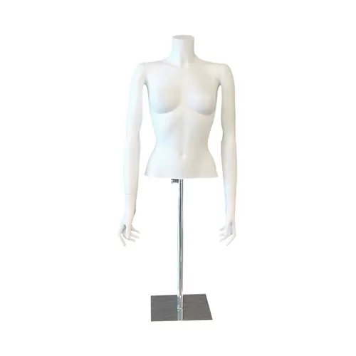 Busto manichino donna da banco con braccia lungo i fianchi