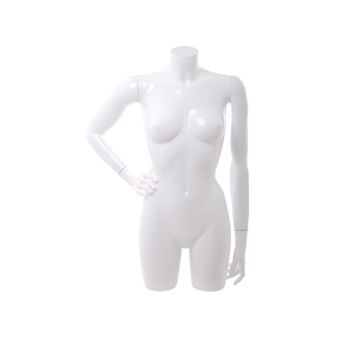 Busto manichino donna bianco lucido con braccia N17