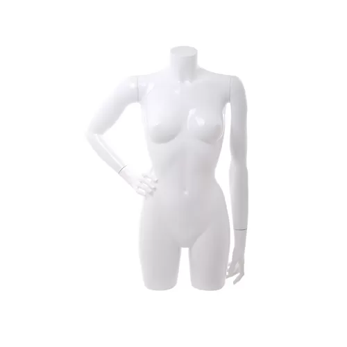 Busto manichino donna bianco lucido con braccia N17