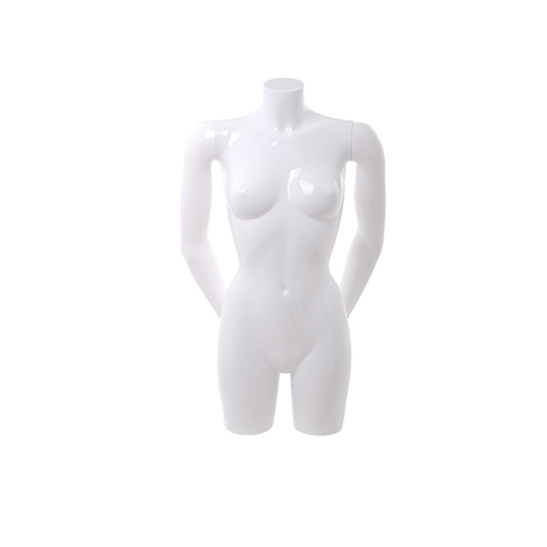 Busto manichino donna bianco lucido con braccia