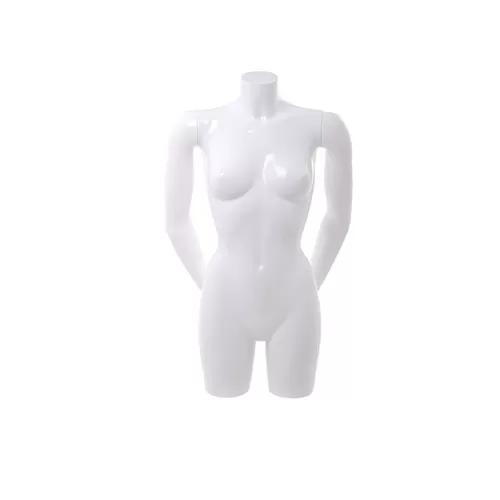 Busto manichino donna bianco lucido con braccia