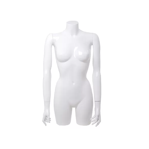 Busto manichino donna bianco lucido con braccia N19