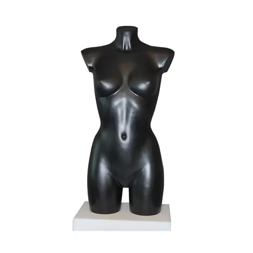 Busto manichino culturista donna nero senza base