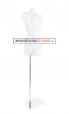 Busto manichino culturista donna trasparente con base cromata