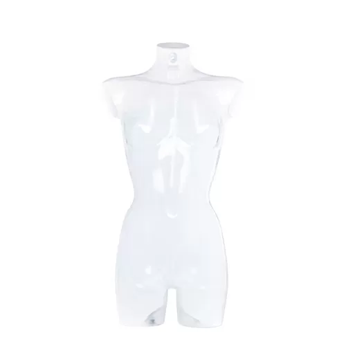 Busto manichino culturista donna trasparente senza base