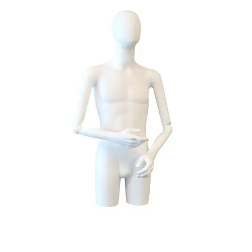 Busto manichino uomo con testa a uovo e braccia snodabili