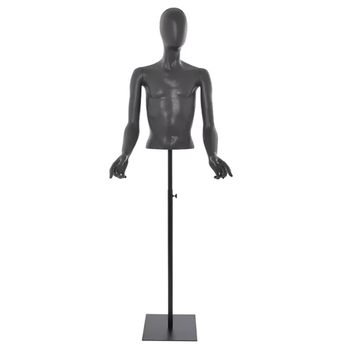 Busto manichino culturista ragazzo con testa a uovo
