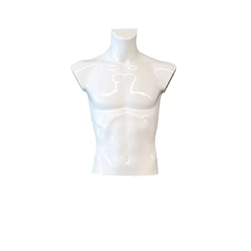 Busto manichino uomo corto laccato bianco