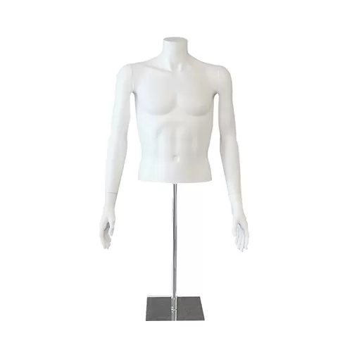 Busto manichino uomo da banco con braccia lungo i fianchi