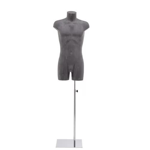 Busto uomo con gambe rivestito in cartapesta Antracite