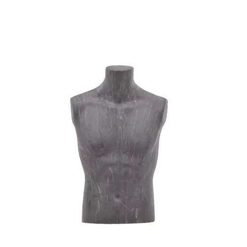 Busto uomo da banco rivestito in cartapesta Antracite