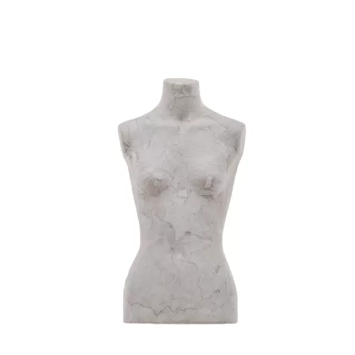 Busto donna da banco rivestito in cartapesta Cemento