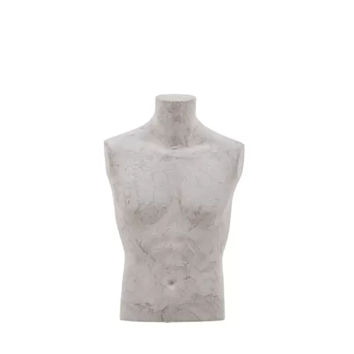 Busto uomo da banco rivestito in cartapesta Cemento