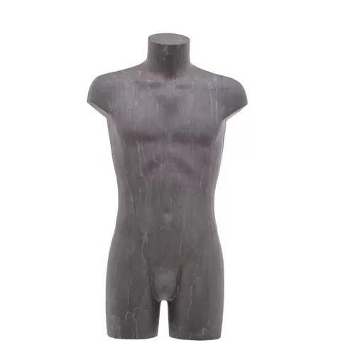 Busto uomo da banco con gambe rivestito in cartapesta Antracite