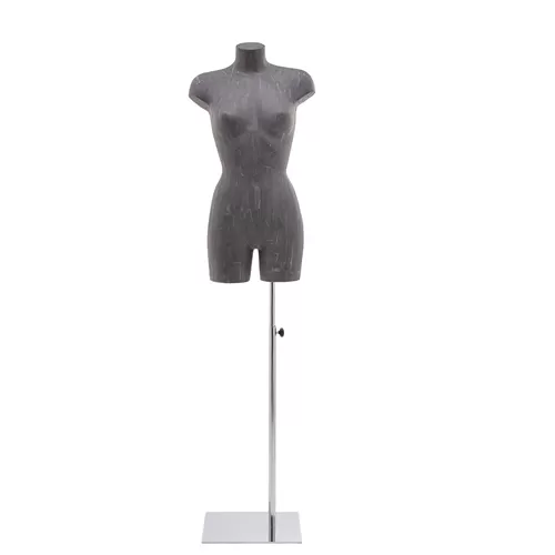 Busto donna con gambe rivestito in cartapesta Antracite