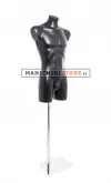 Busto manichino culturista uomo nero con base cromata