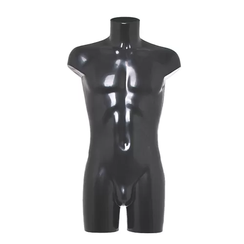 Busto manichino uomo in plastica nera