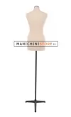 Busto donna tessuto Avorio con base treppiede nera