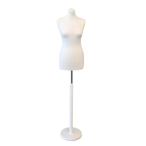 Busto donna bianco con base tonda
