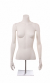 White female bust with head, arms and counter base