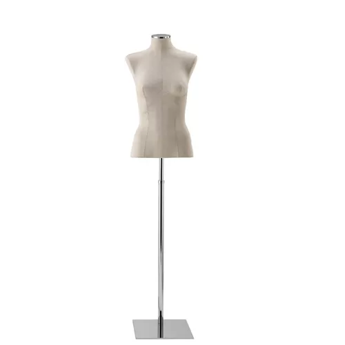 Busto donna in Lino con base cromata quadra