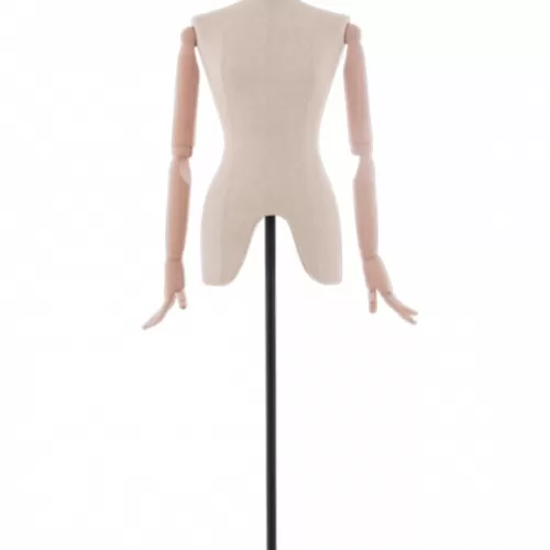 Busto donna in lino con braccia legno e tunnel