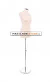 Busto donna in tessuto Avorio con base cromata