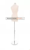 Busto donna in tessuto Avorio con base cromata