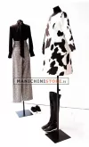 Busto donna in tessuto Nero con base quadra nera