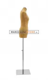 Busto donna in tessuto oro con base inox cromata