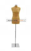 Busto donna in tessuto oro con base inox cromata