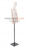 Busto donna in tessuto con braccia in legno