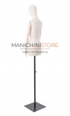 Busto donna in tessuto con braccia in legno